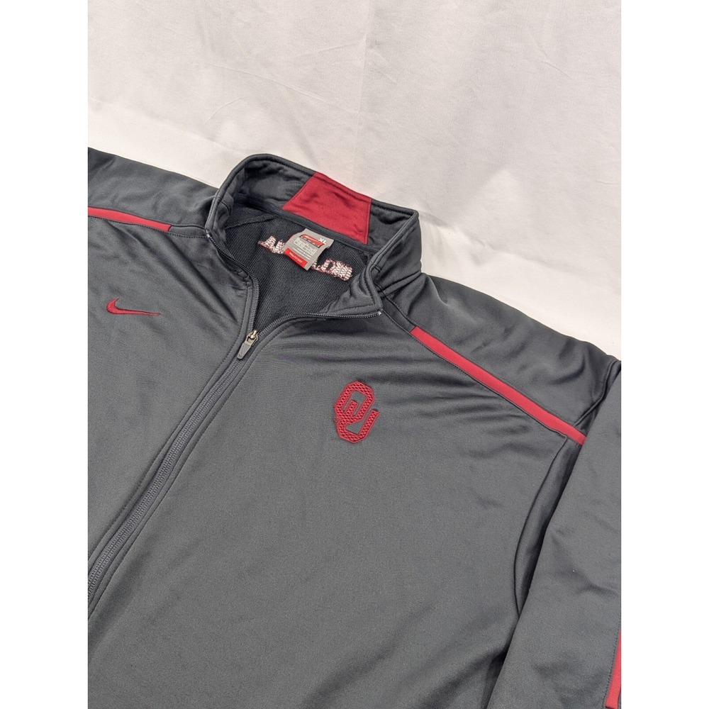 Vintage Nike Team Oklahoma Oklahoma Sooners Zip Up Dark Gray Jacket Men XL